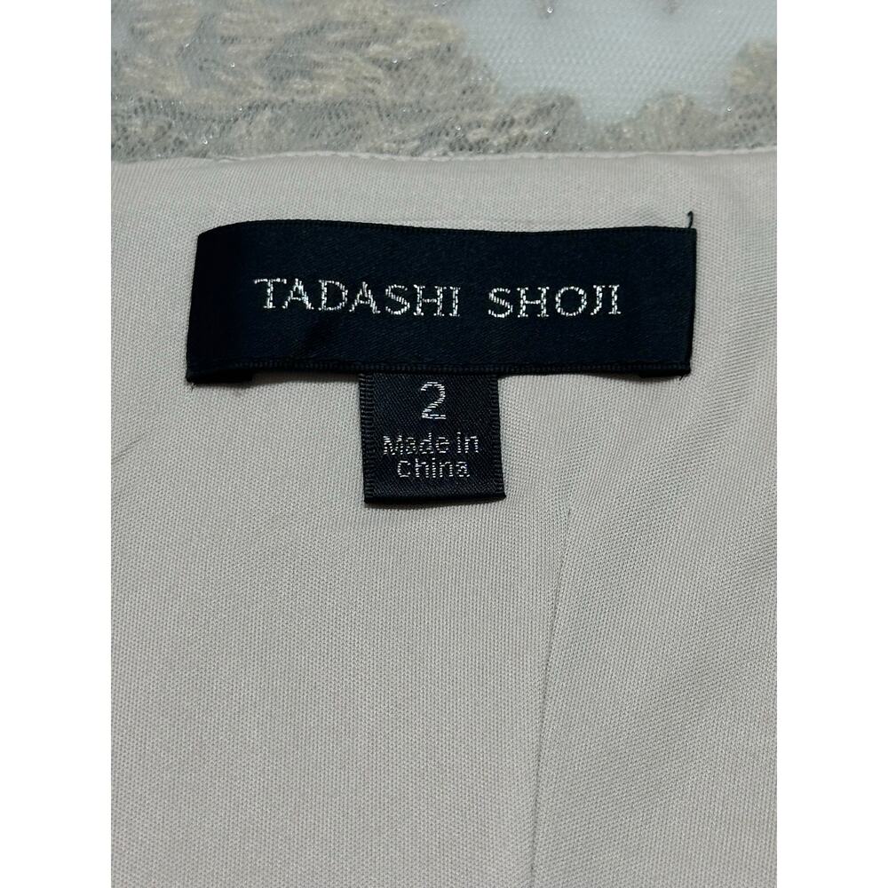Tadashi Shoji Silver Sequin Embroidered Sheath Midi Dress Women’s Size 2 - Picture 7 of 11